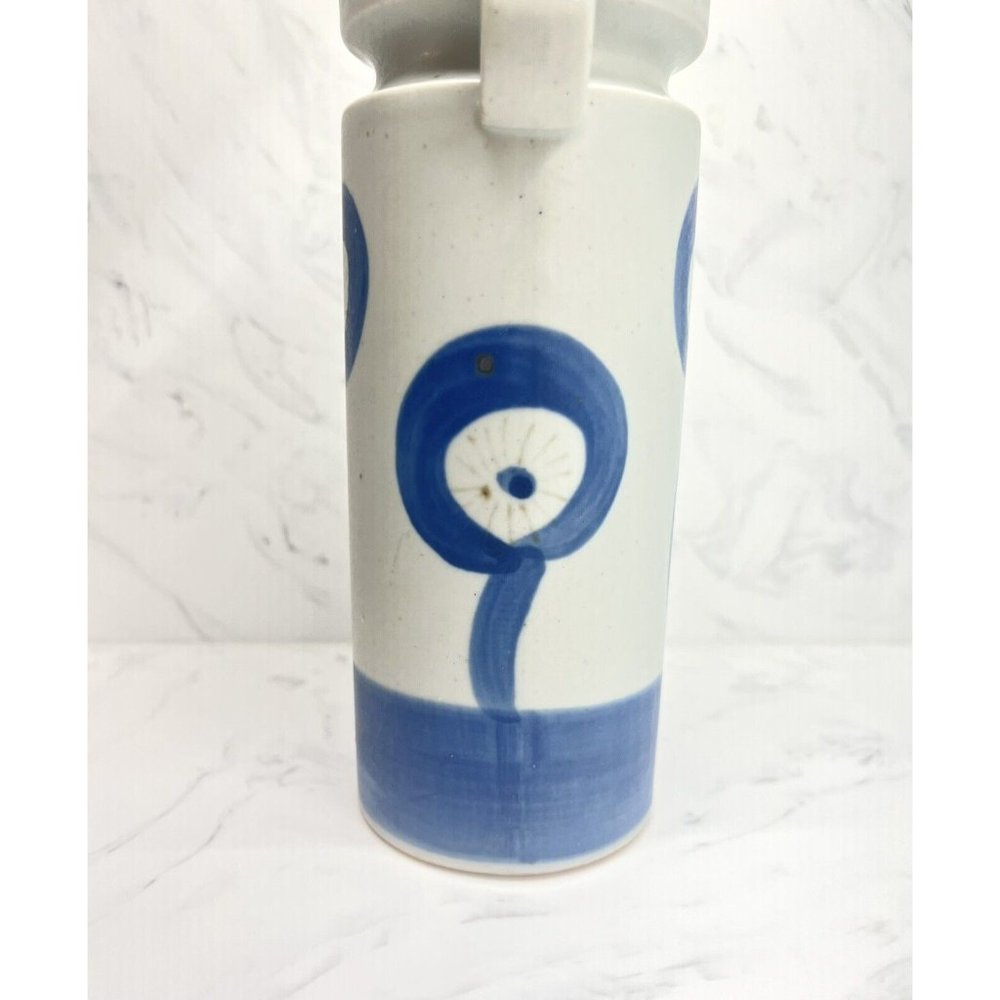 UCTCI Japan Abstract Flower Vase MCM Scandinavian Style Vintage Blue White - Picture 4 of 9